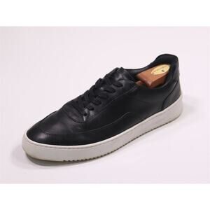 Filling Pieces Black Leather Low Top Sneakers Men's US 12